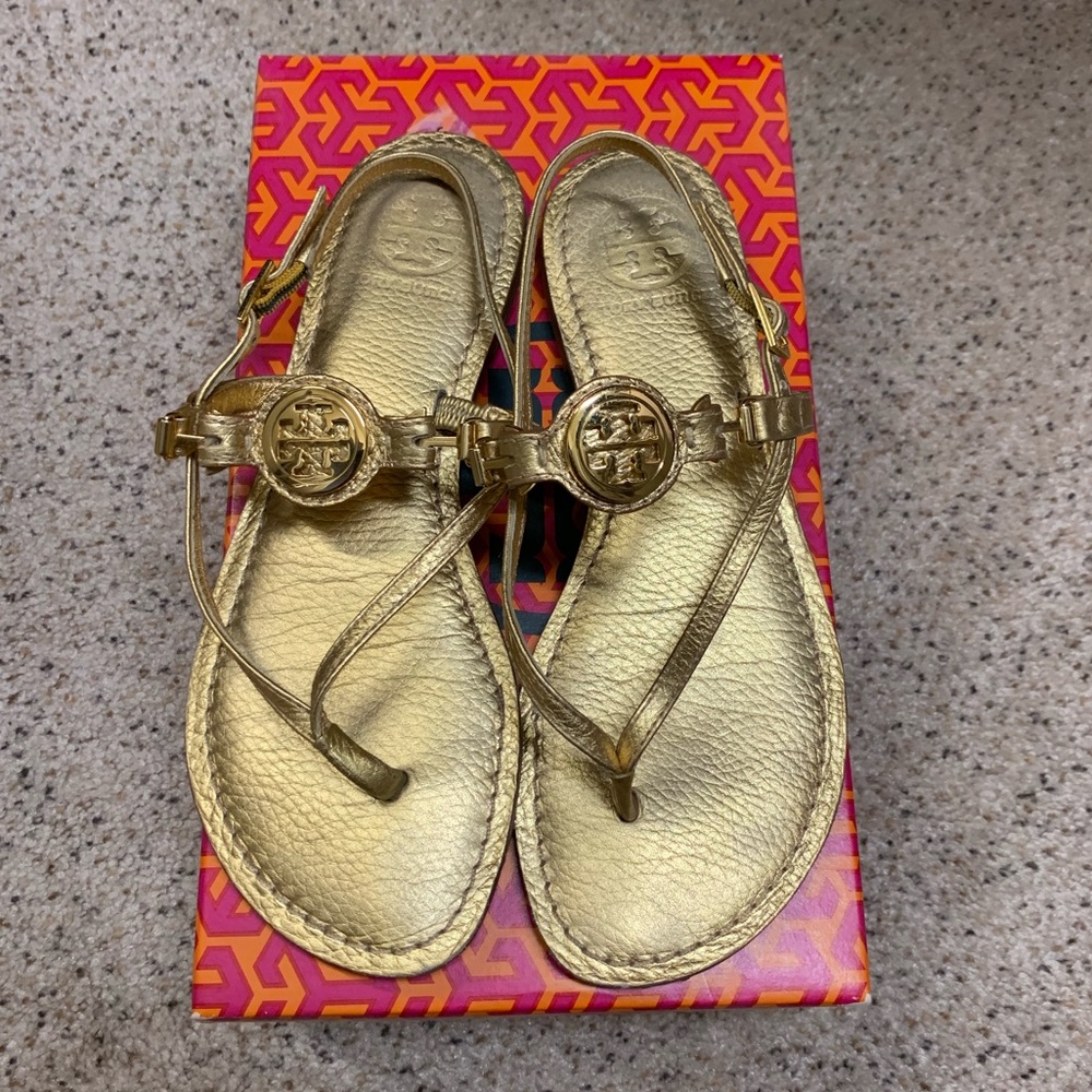 Tory Burch gold sandal